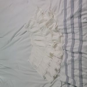 White Tiered Skirt by Pink Lily